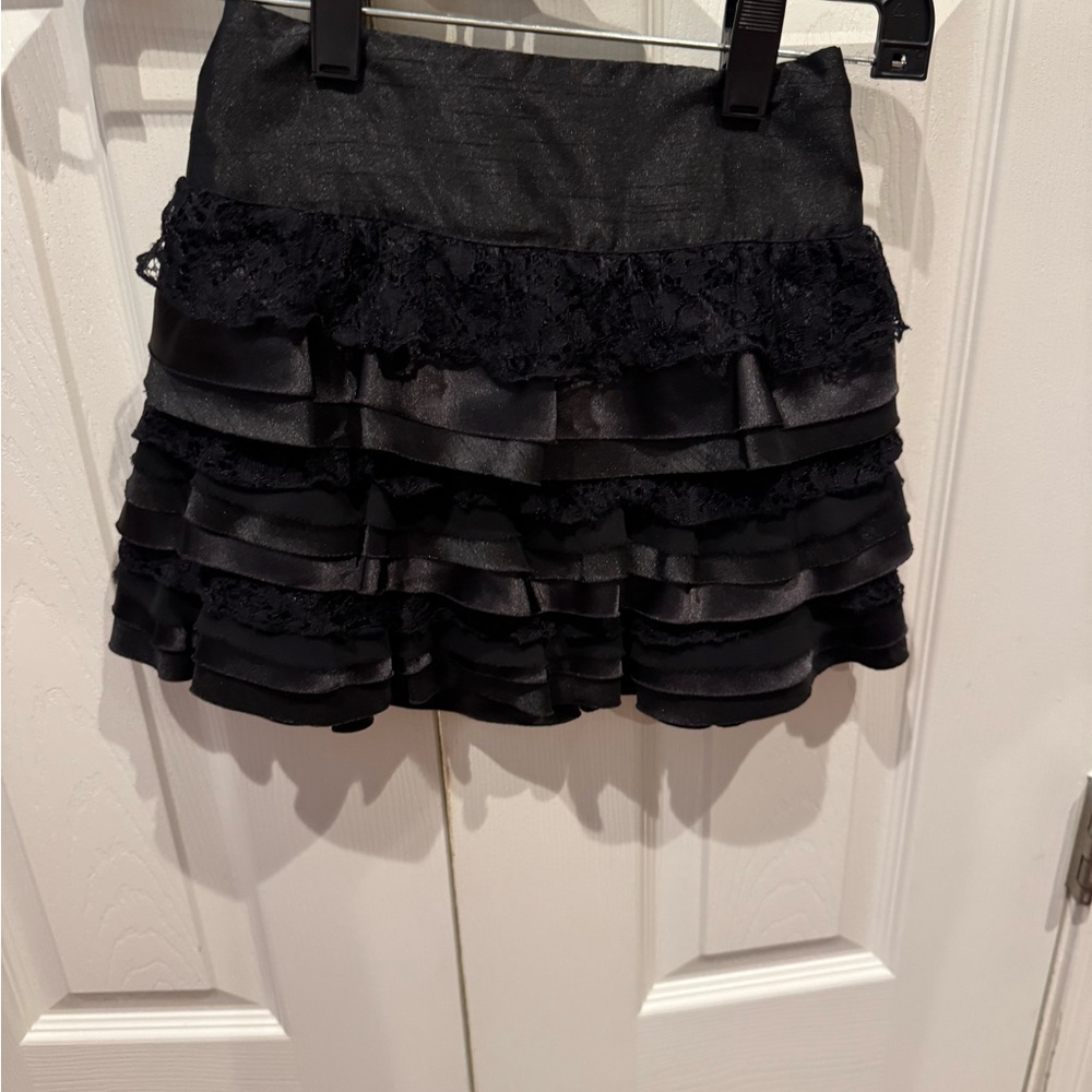 Girls DKNY Black Layered Mini Skirt, SZ 5, EUC